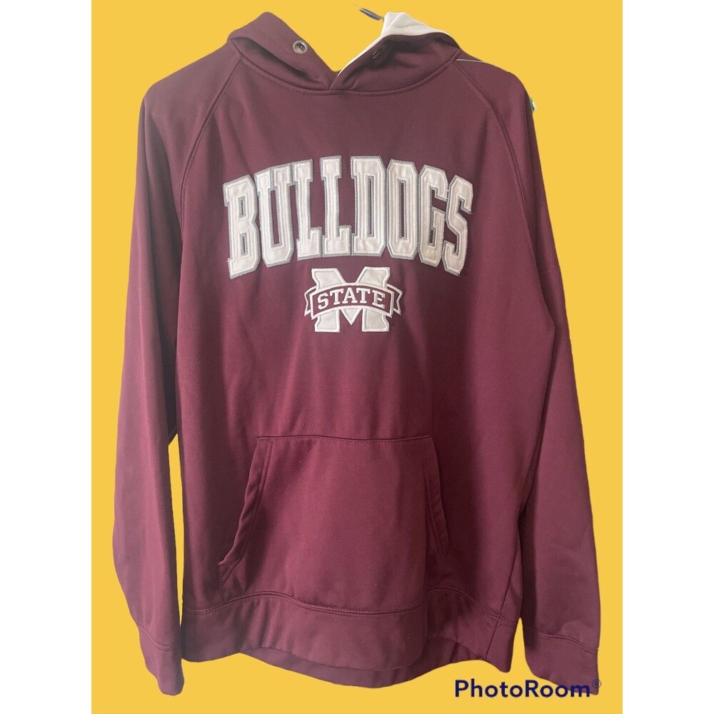 Mississippi State Bulldogs Colosseum Hoodie Pullover. Maroon. Medium. HAIL STATE